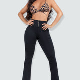 Calça Feminina Flare Modeladora Preta Montaria - CH7526